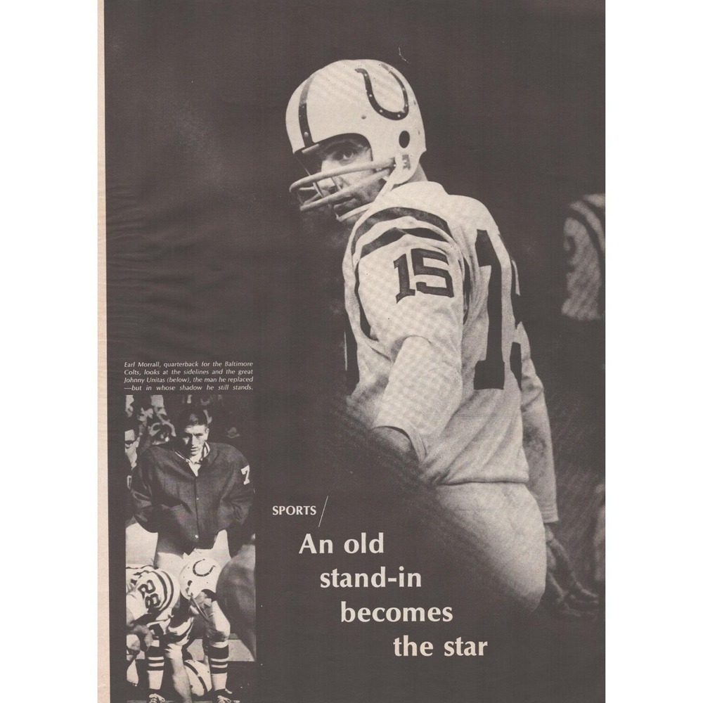 1968 Baltimore Colts Earl Morrall Vintage Print Ad QB NFL Football Sports